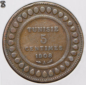 Tunisia 1908 AH 1327 5 Centimes  191283 combine shipping