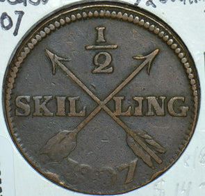 Sweden 1807 1/2 Skilling 290567 combine shipping