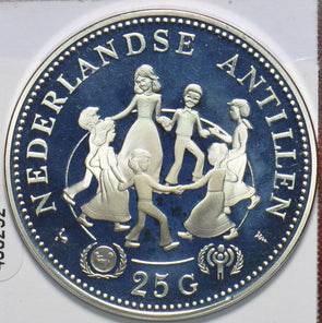 Netherlands Antilles 1979 25 Gulden proof International Year of Child 490292 com