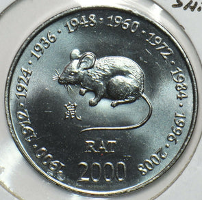 Somalia 2000 10 Shillings Rat animal Asian Astrology Series 190669 combine shipp