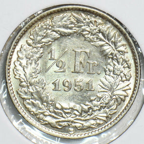 Switzerland 1951 1/2 Franc 240606 combine shipping
