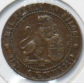 Spain 1870 Centimo Lion animal 150715 combine shipping