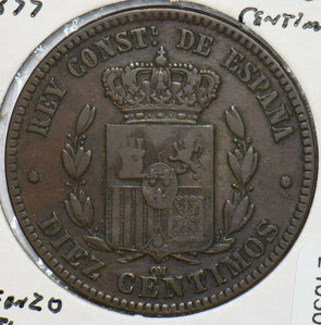 Spain 1877 10 Centimos 240303 combine shipping