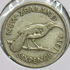New Zealand 1934 6 Pence Huiaanimal 904379 combine shipping