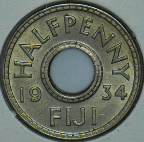 Fiji 1934 1/2 Penny 290792 combine shipping
