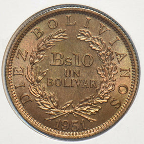Bolivia 1951 10 Bolivianos 295602 combine shipping