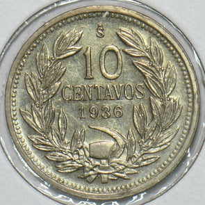 Chile 1936 10 Centavos Condor animal 196812 combine shipping