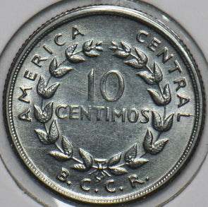 Costa Rica 1953 10 Centimos BU 196165 combine shipping