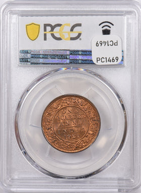 India British 1924 B 1/4 Anna PCGS MS 65 RED SW-8.354, 4 Graded MS65 RD by PCGS