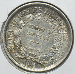 Bolivia 1891 50 Centavos 295723 combine shipping
