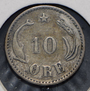Denmark 1897 10 Ore Dolphin animal  901509 combine shipping