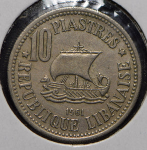 Lebanon 1961 10 Piastres  901704 combine shipping