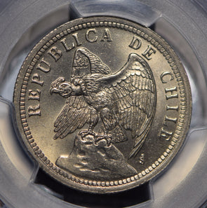 Chile 1933 So Peso Defiant Andean Condor animal PCGS UNC PC0474 combine shipping