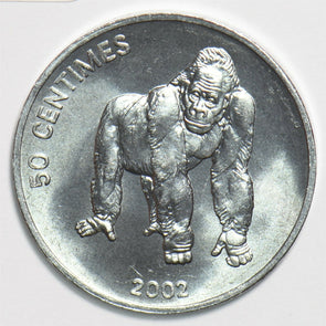 Congo 2002 50 Centimes Lionanimal Gorilla 197845 combine shipping