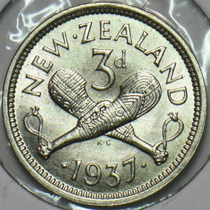 New Zealand 1937 3 Pence 297584 combine shipping