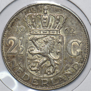 Netherlands 1962 2 1/2 Gulden 195305 combine shipping