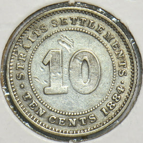Straits Settlements 1884 10 Cents 153327 combine shipping