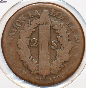France 1792 2 Soles 903452 combine shipping