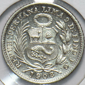 Peru 1908 1/2 Dinero 192707 combine shipping