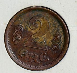 Denmark 1917 2 Ore  D0067 combine shipping