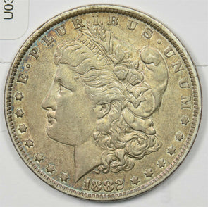 1882-O Morgan Dollar Silver Attractive Magenta & Orange Toning AU/UNC U0357