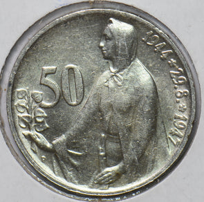 Czechoslovakia 1947 50 Korun Lion animal 294542 combine shipping