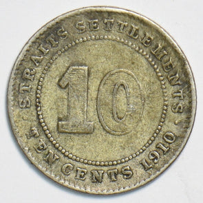 Straits Settlements 1910 10 Cents 153249 combine shipping
