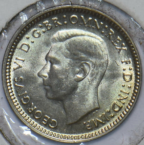 Australia 1943 D 3 Pence UNC 150812 combine shipping