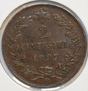 Italy 1897 2 Centesimi 295390 combine shipping