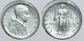 Vatican 1951 5 Lire 241075 combine shipping