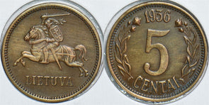 Lithuania 1936 5 Centai Horse animal 198344 combine shipping