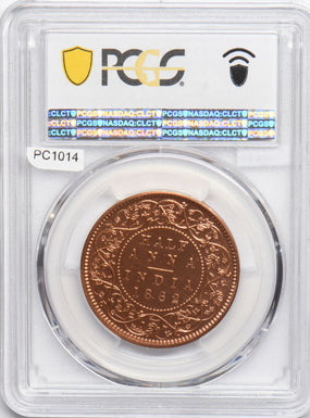 India British 1862 C 1/2 Anna PCGS PR63RD Restrike Proof rare in RED SW-4.156 B/