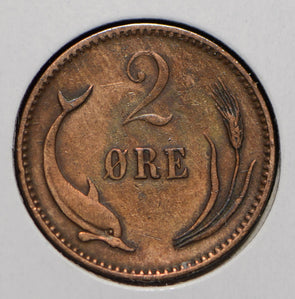 Denmark 1902 2 Ore Dolphin animal  901467 combine shipping