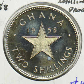 Ghana 1958 2 Shillings Proof 491479 combine shipping