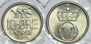 Norway 1962 10 Ore BU Bee 153884 combine shipping