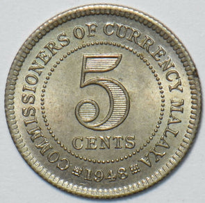 Malaya 1948 5 Cents 296582 combine shipping