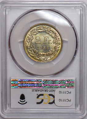 Switzerland 1958 B 2 Francs PCGS UNC PC1110 combine shipping
