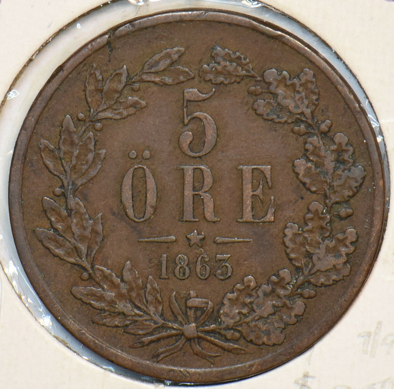 Sweden 1863 5 Ore 295354 combine shipping