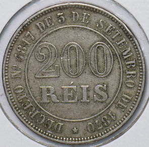 Brazil 1871 200 Reis 295078 combine shipping