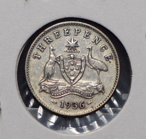 Australia 1936 3 Pence Kangaroo animal Moorhen  191212 combine shipping