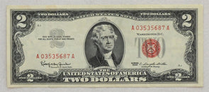 US 1963 United States Notes Small 2 Dollars US red seal note CH AU RC0663 combin