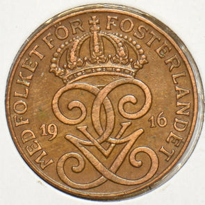 Sweden 1916 2 Ore 197193 combine shipping