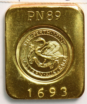 Australia 1989 Perth Mint Gold Ingot gold Only 8000 Minted rare! AGW.25oz 75th a