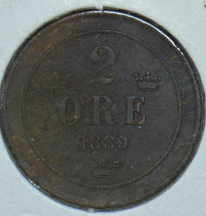 Sweden 1889 2 Ore 290573 combine shipping