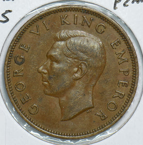 New Zealand 1945 1/2 Penny 198928 combine shipping