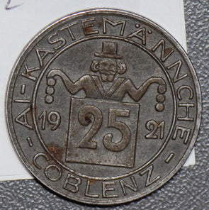 Germany 1921 25 Pfennig clown coblenz GE0096 combine shipping