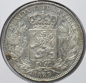 Belgium 1869 5 Francs Lion animal 490541 combine shipping