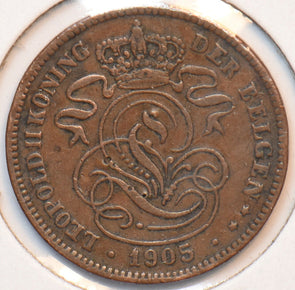 Belgium 1905 2 Centimes Lion animal 193245 combine shipping