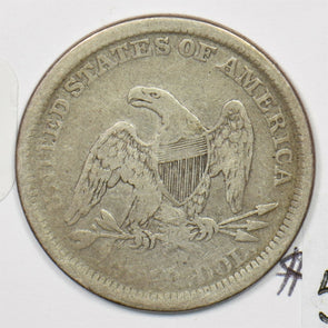 1854 Seated Liberty Quarter 90% silver Arrow. Fine ++ U0221