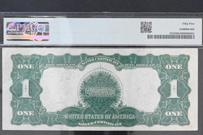 US 1899 $1 PMG AU 55 Silver Certificates Large Size Black Eagle Fr#233 Teehee/Bu